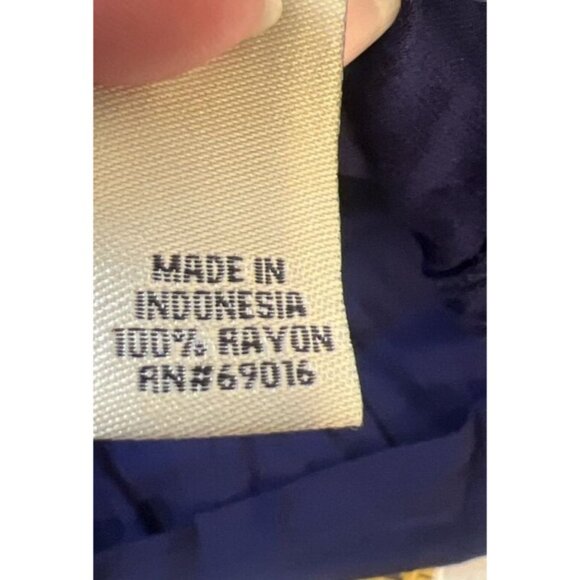 Ruff Hewn Top Boho Style Off-Shoulder Blouse Blue & Paisley Collar Large - Picture 5 of 8